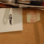 作業台にて