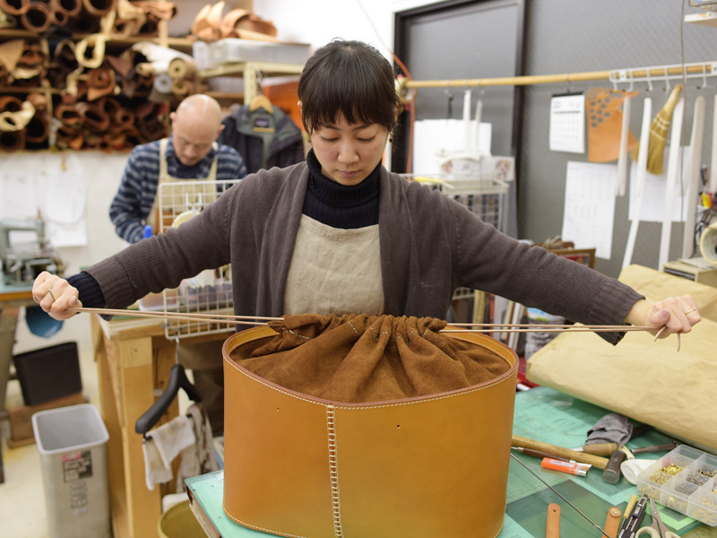 大きな巾着型レジャーバッグ 製作風景10
